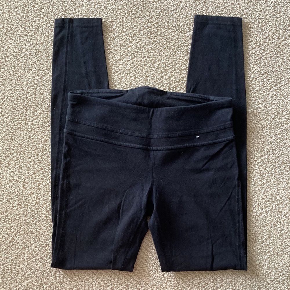Gap FIT Gfast Black Cotton Blend 7/8 Leggings Yoga Pants Stretch Size Small VEUC